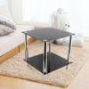 Black Glass Chrome Legs Coffee Side Coffee Lamp End Table