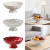 Fruit Bowl Vegetable Holder Pasta Dish Decorative Pedestal Bowl with Drain Hole