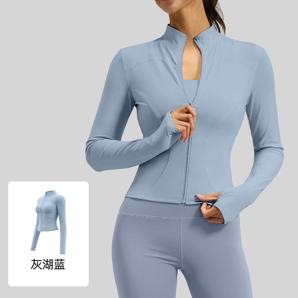 Spring And Autumn Slim Yoga Clothing Long Sleeve Women'S Skinny Running Naked Sports Fitness Yoga Jacket Top