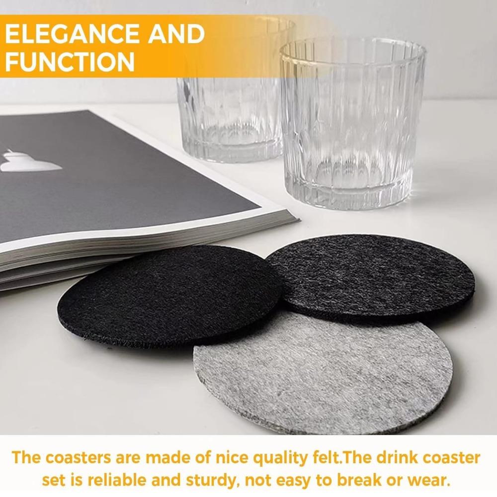 10 Stück Filz Untersetzer Set 10cm Rund Verbrühschutz Hitzebeständig Getränke Tasse Teller Platzsets Tischschoner Pad Küchenzubehör