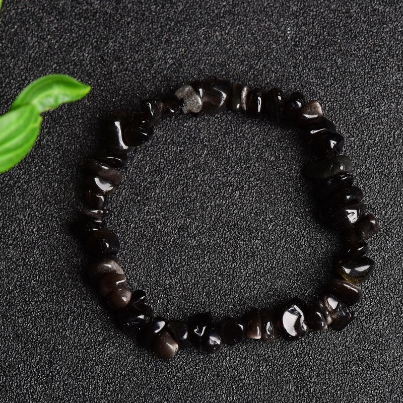 Yellow Crystal & White Pine Tiger Eye Chain Bracelet - Trendy Unisex Retro Style, Personalized Matching Options Available.