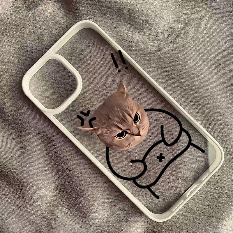Lustige Katze Einzigartige Stoßfeste Handyhülle für iPhone 17 16 15 14 13 12 11 Serie Pro Max Plus Doppelschichtiger Schutz