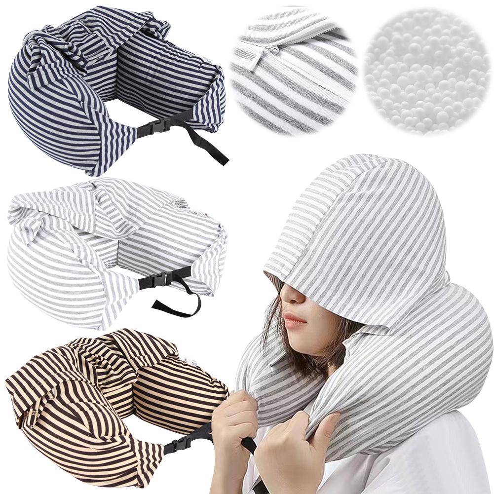 Opvouwbaar Nekkussen Reiskussen met Capuchon Lichtgewicht Vulbaar Nekkussen Nekkussenhoes voor Reisbenodigdheden