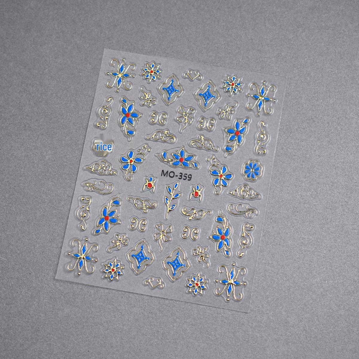 

Consort Xi Returns: Huanhuan 3D Embossed Retro Palace Nail Stickers with Court-Style Decals.