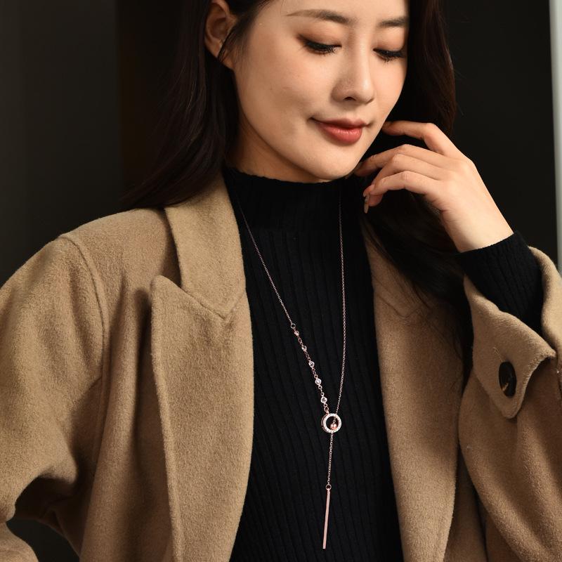 Women’s Versatile Long Sweater Necklace - High-End Korean Fashion for Autumn/Winter