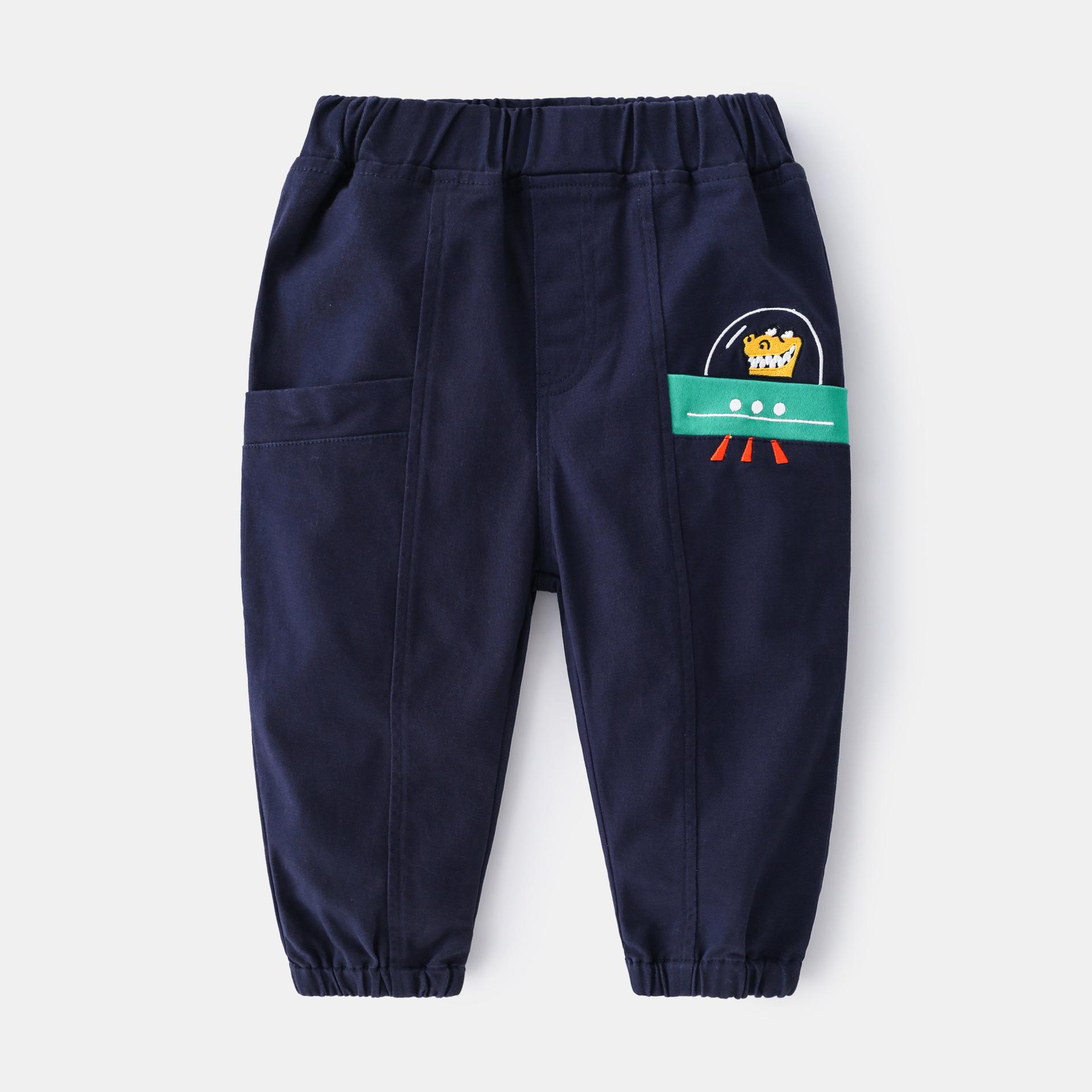 Boys  casual long pants, autumn clothes, spring and autumn new children s clothing, children s baby boys, boys  pants 100cm темно-синий