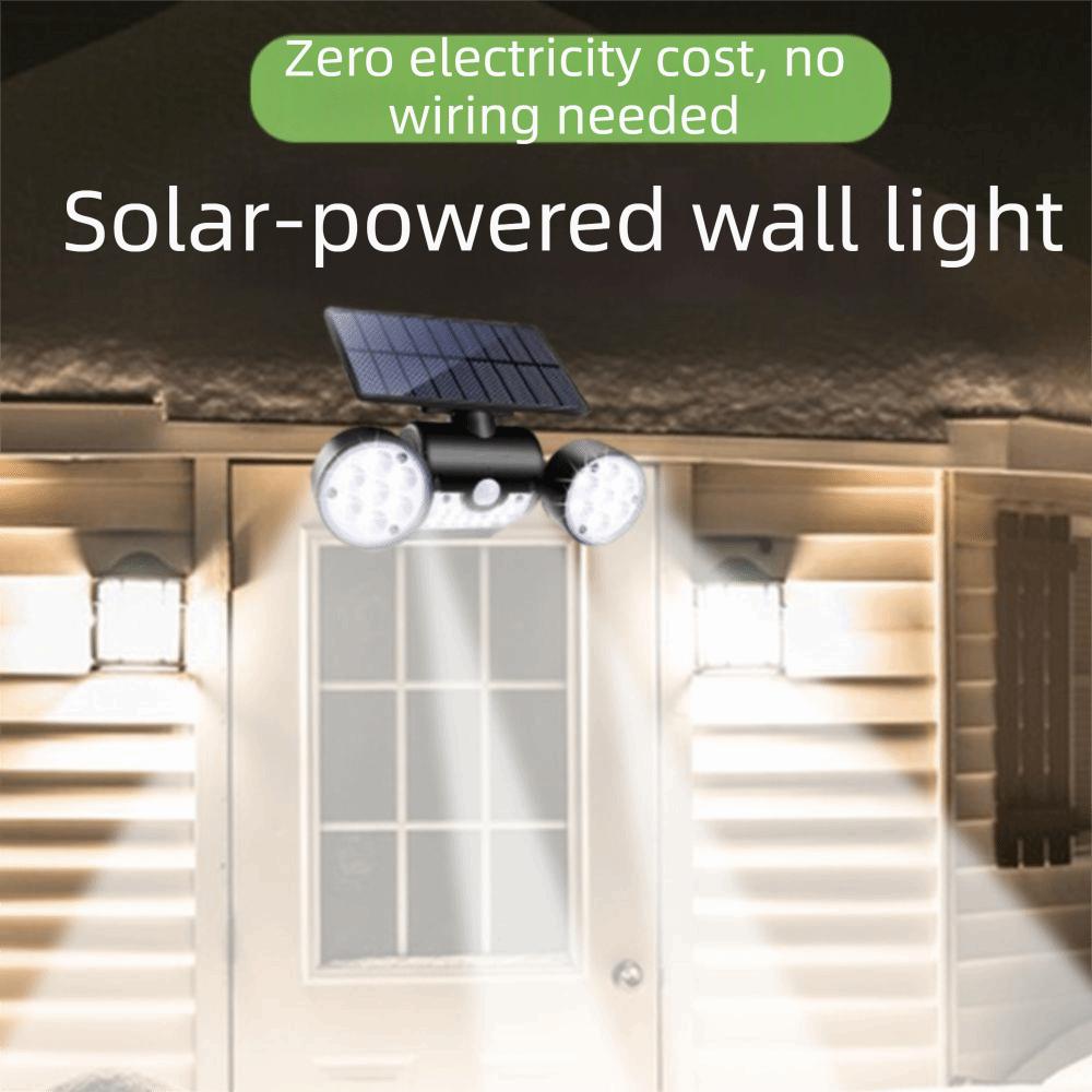 Rotating Design Motion Sensor Lights Dual Head Solar Wall Lights Security Lights Garage Use