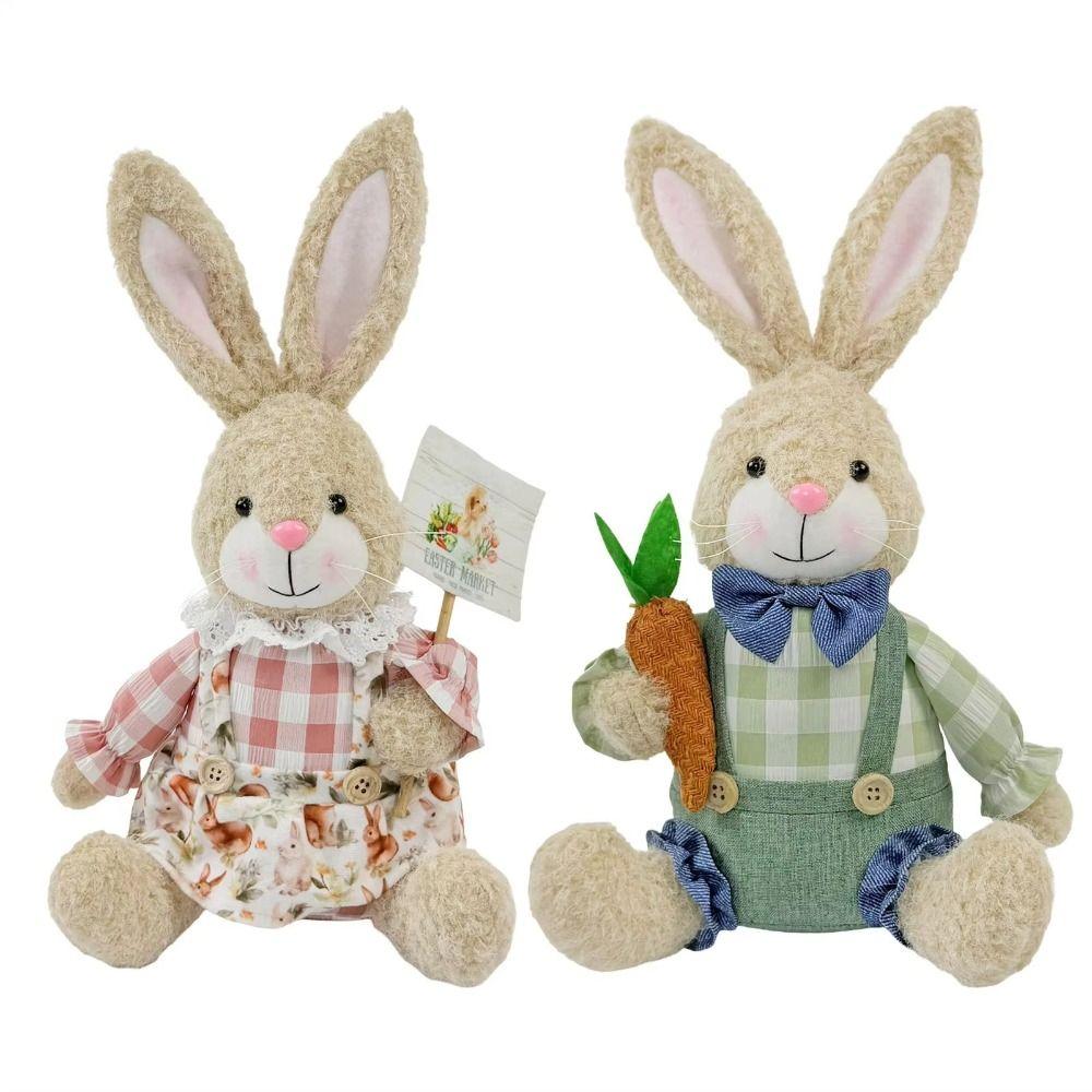 Soft Polyester Build Easter Bunny Plush Toy Adorable Design Plush Material Simulation Bunny Plush Doll Sitting Rabbits