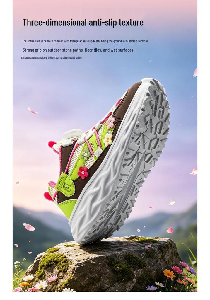 Bobodou Girls' Sports Mesh Shoes 2026 - New Spring/Autumn Breathable Sneakers for Middle/Big Kids
