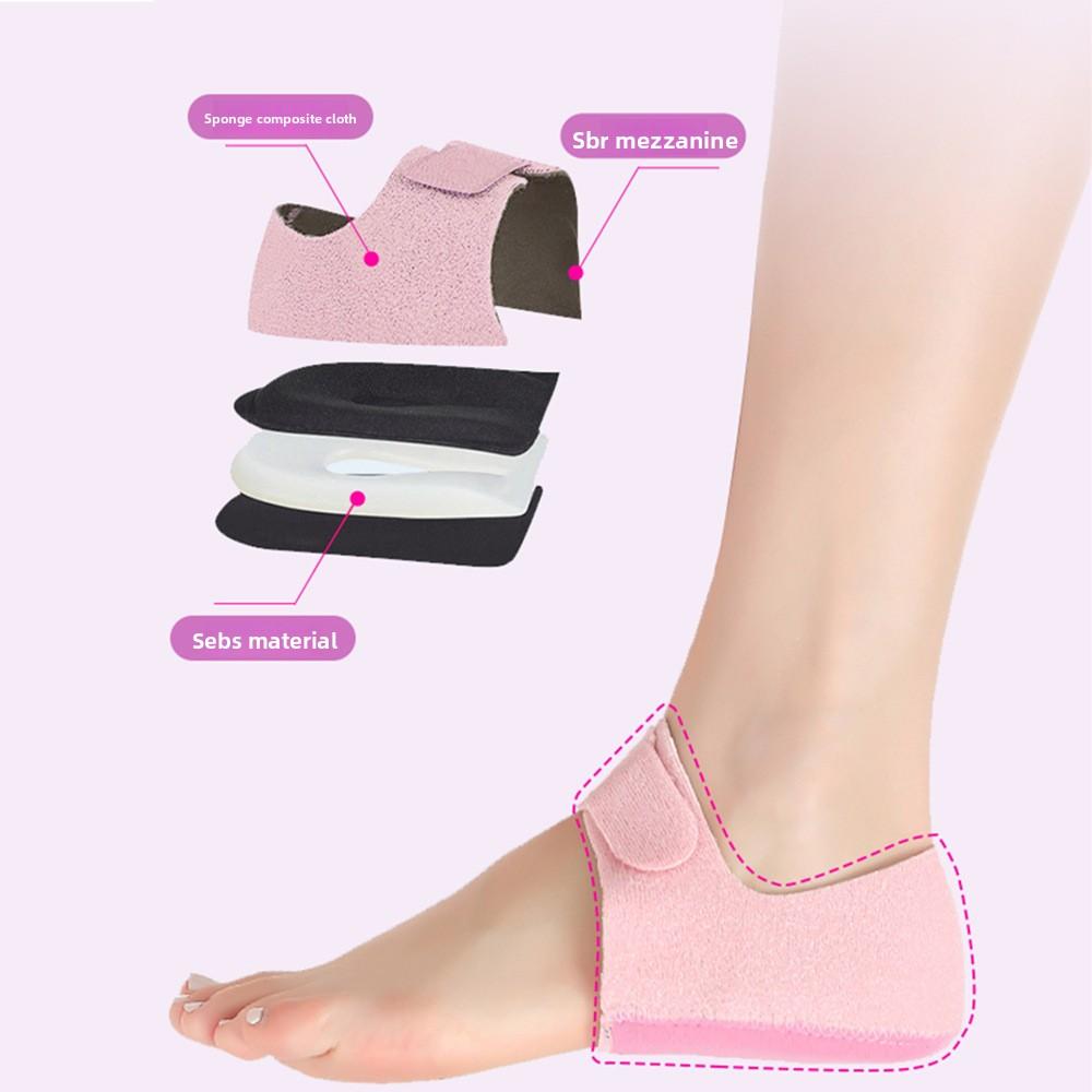 Neues Fersen-Schutzpolster, Verstellbare Klettverschluss-Fersenschale zur Entlastung und Schmerzlinderung, Warme und Anti-Rissbildung Fersen-Socken-Abdeckung
