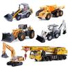 KDW Alloy Construction Vehicle Set: Excavator, Dump Truck, Mixer, Loader, Flatbed