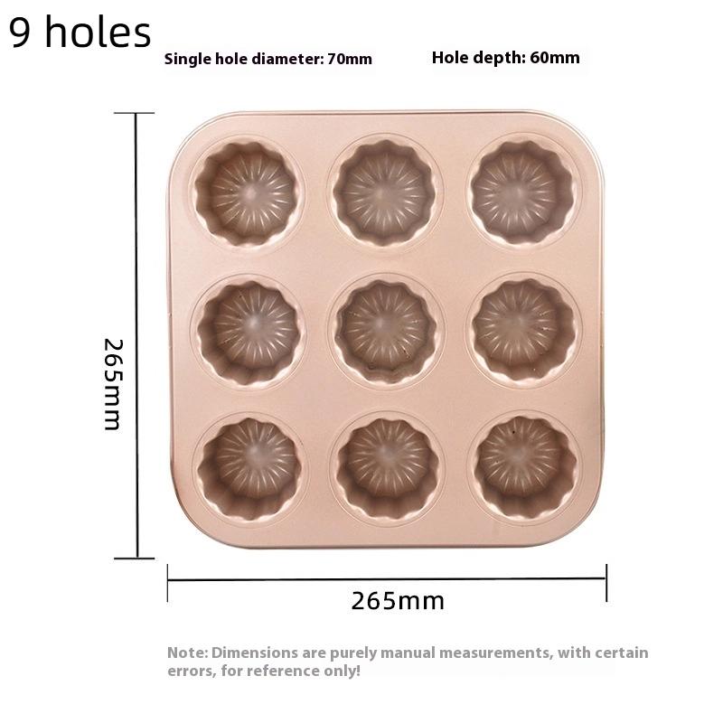 1/4/6/9 Löcher Antihaftform Kuchenform Kleine Muffin Backform Cupcake Kohlenstoffstahl Gebäckform Mini Cupcake Halter