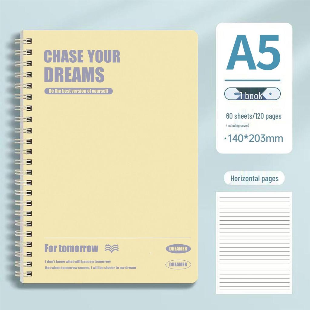 Super Thick Spiral Notebook B5, Lined, High Appearance A5, Perfect for High School Exam Prep.