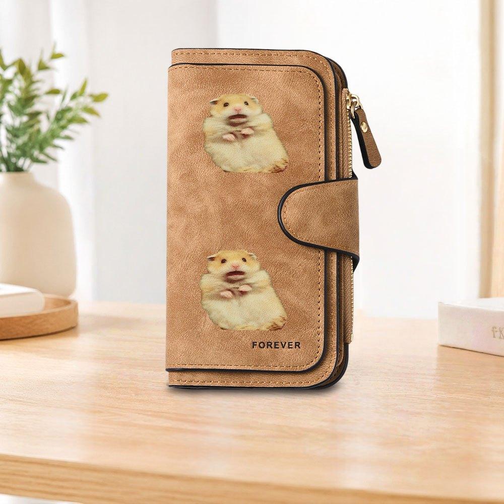 Surprise Hamster Pattern Long Zipper Wallet, Large Capacity Card Holder, Unisex Clutch Bag, Fashionable Zipper Coin Purse, Suitable for Daily Use, A