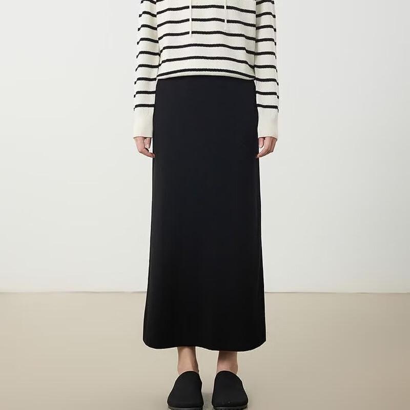 Gejin Women s Soft Drape Knit Midi Skirt S