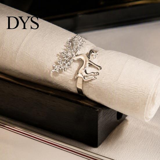 Zinc Alloy Napkin Rings Christmas Deer Ring, Elk Holder, Holiday Table Decorations Ring for Winter Party Festive Dining Decoration Elegant Settings