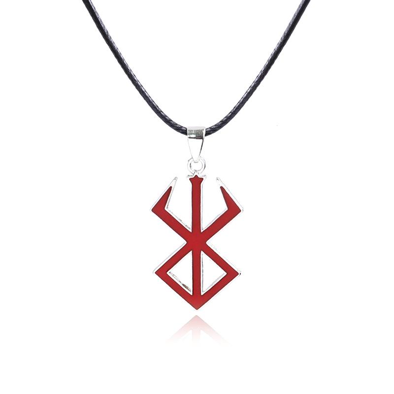 Anime Berserk Behelit Guts Alloy Keychains Red Cartoon Figures Logos Pendant Necklaces Jewelry Cosplay Accessories