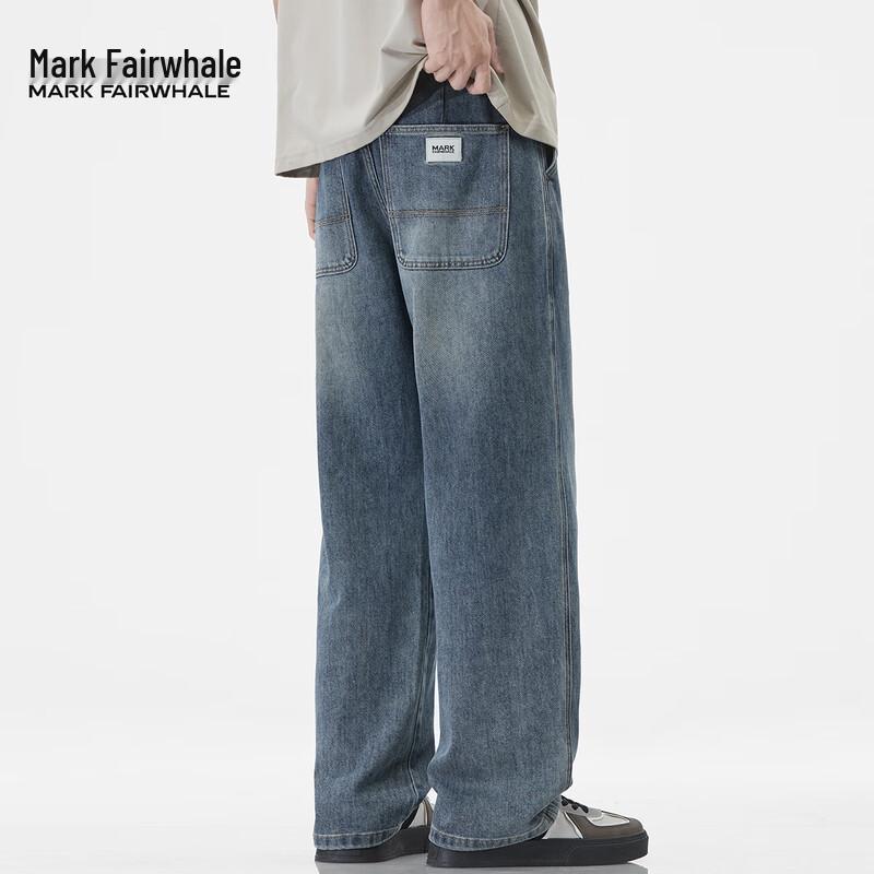 Mark Fairwhale Herren Locker Geschnittene Gerade Bein Tencel Lyocell Jeans