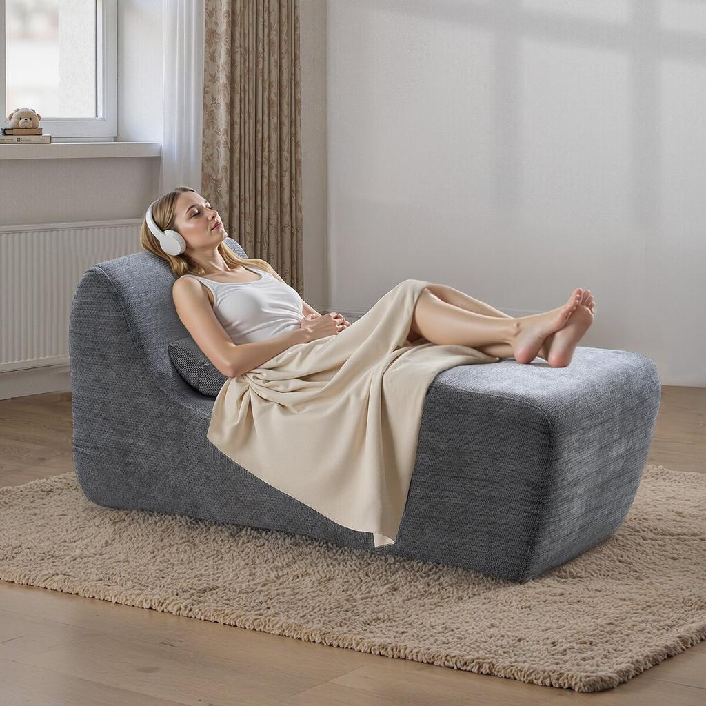 Yoga-Stuhl Chaise, Ergonomischer Liegestuhl für Yoga, Moderner Knochenloser Gebogener Schaumstoff-Liegestuhl für den Innenbereich für Massage, Dehnen, Entspannung, Bewegung,