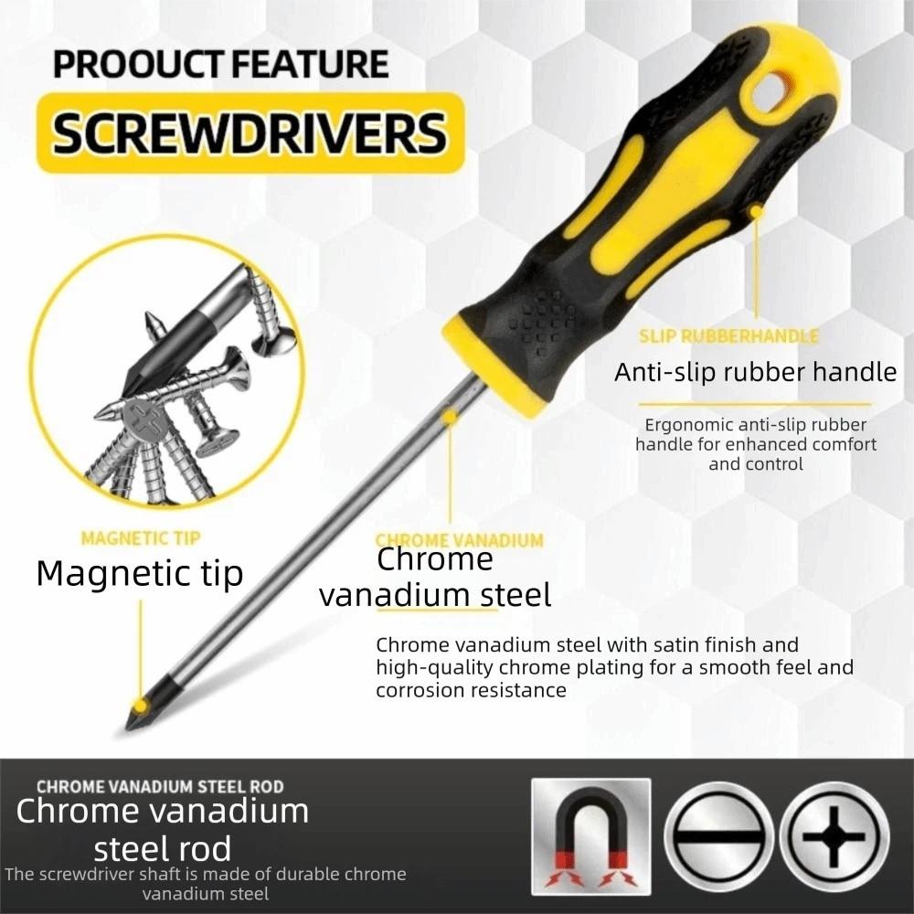 Yellow Screwdriver Set Magnetic Tips Tool Kit Household Tool Kit for 11/12pcs/bucket Home Repairs