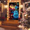 Glowing In Dark Christmas Door Curtain Fluorescent Fabric Decoration For Holiday Homes Party Window Display