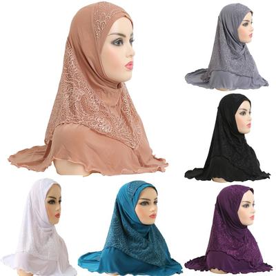 Muslim Hijab Spitze Islamischer Schal Kopfwickel Beten Schals Damen Kopfbedeckung