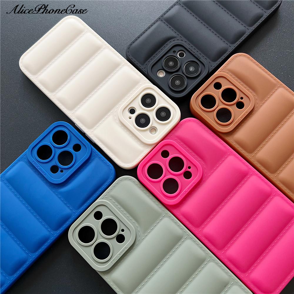 Down Jacket TPU Phone Case for iPhone 11 12 13 14 15 16 Pro Max for iphone12 16pro 7 8 Plus X XS buffer buff cases Cover Capa