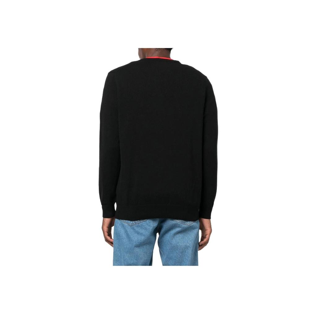 Polo Ralph Lauren Solid Logo Embroidered V-Neck Long Sleeve Pullover Sweater Men sweater Black 710876707-004