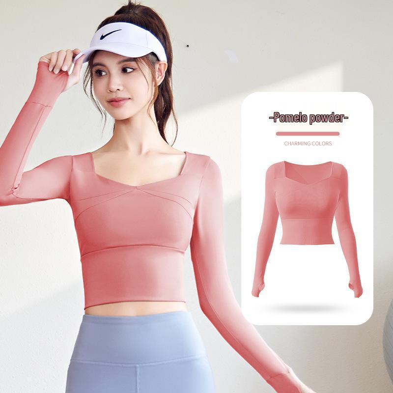 High Elastic Quick Dry Long Sleeve Yoga Top - Slim Fit L