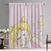 Partition Moon Girl Blackout Curtain for Room 2 Panel Modern Living Room Curtains for Camera Home Interior Curtains Shades Child