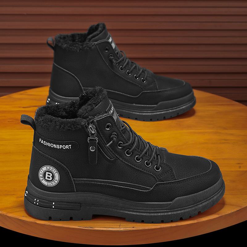 Men S Winter High Top Thermal Lined Work Boots Anti Slip Wear Resistant