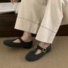 Fashion SUOJIALUN 2025 Autumn New Brand Women Flat Shoes Round Toe Casual Dress Single Shoes Soft Flat Heel Shallow Slip On Mary Jane Sh