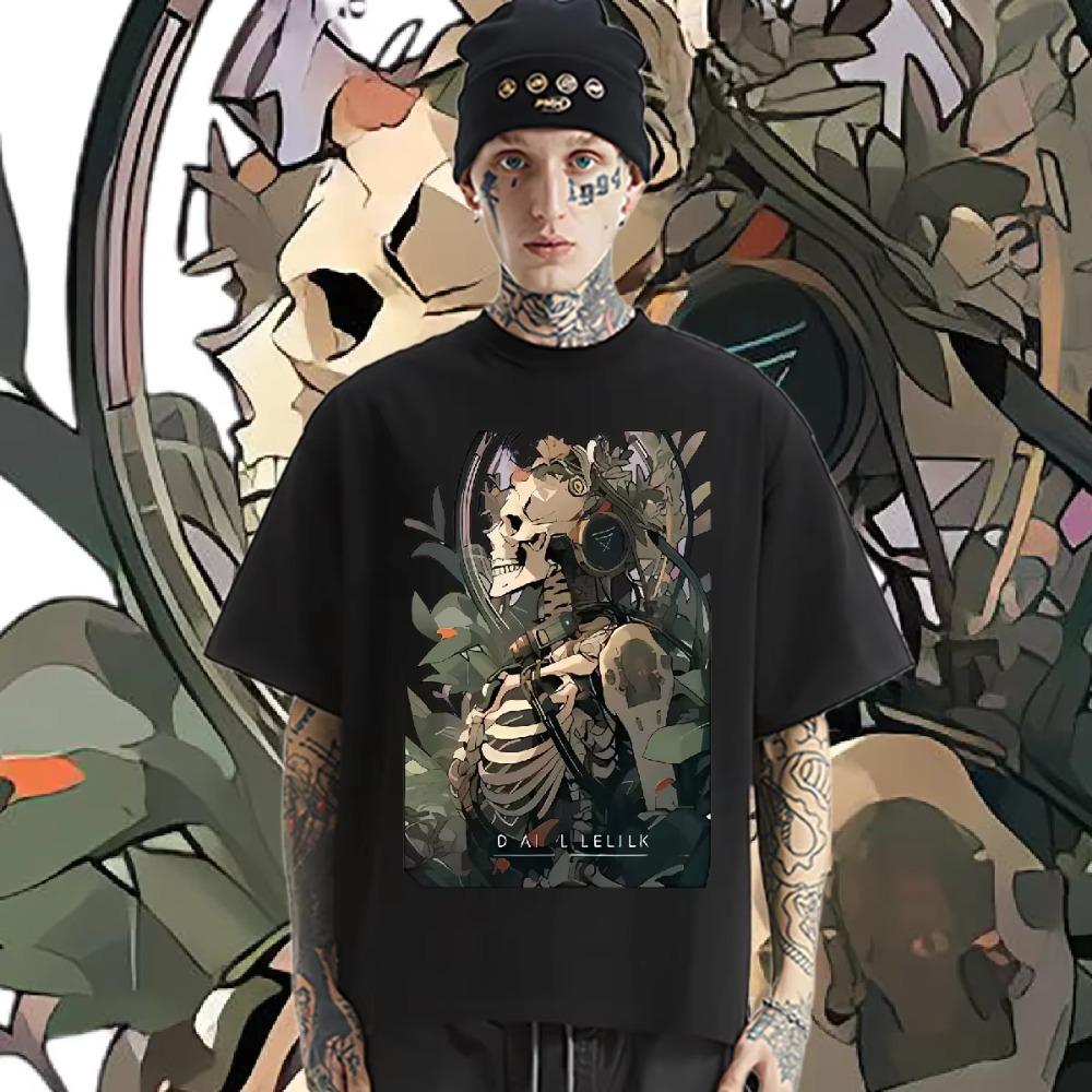 Oversize Loose Hip Hop Aesthetic Tshirt Round Collar For MenT Shirt New 2024 Summer Hot Sale XXL Quick-Drying Tee