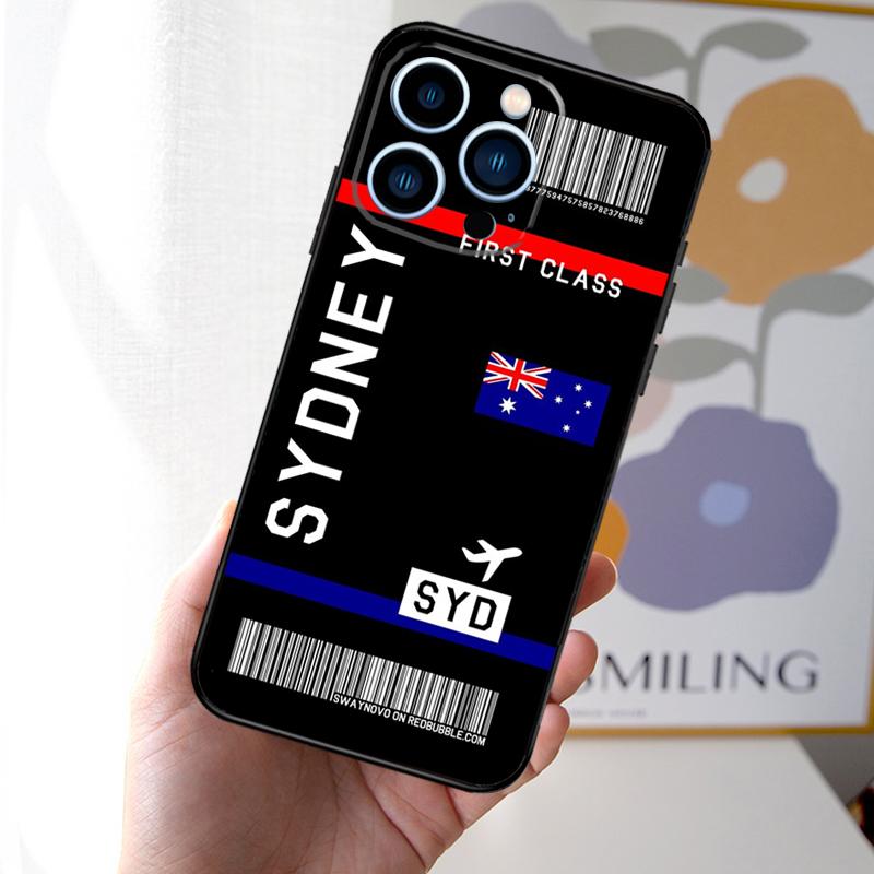 Boarding Pass Plane Ticket Phone Case For iPhone 16 15 11 13 12 14 Pro Max Mini X XR XS 7 8 Plus Soft Cover