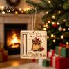 Elk Pattern Xmas Tree Pendants Rustic Santa Reindeer Money Holder Ornament, Wooden Cash Gift Card Creative Ornaments Clip with Slot, Christmas Hanging