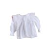 Spring Lace Trim Girls' Long Sleeve Shirt - Turn-Down Collar