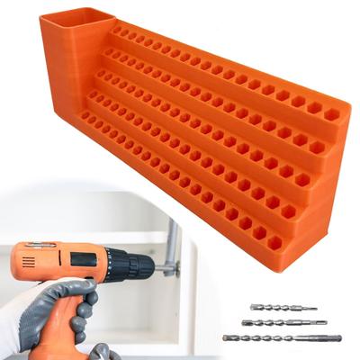 Hex Shank Bit Holder Orange Screw Bit Holder Storage Box Plastic Screwdriver Head Storage Case for Bits Screws Drivers