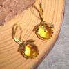 Vintage Bronze Dragonfly Earrings Fashion Gold Color Metal Carving Pattern Inlaid Multicolour Moonstone Drop Earrings For Women