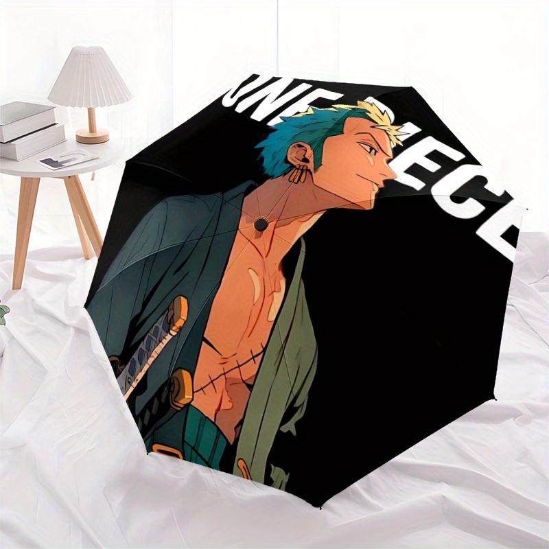 One Piece Zoro Automatic Folding Umbrella - Lightweight, Retractable Design with 8-Rib Durability, Perfect for Outdoor Adventures, Fashionab
