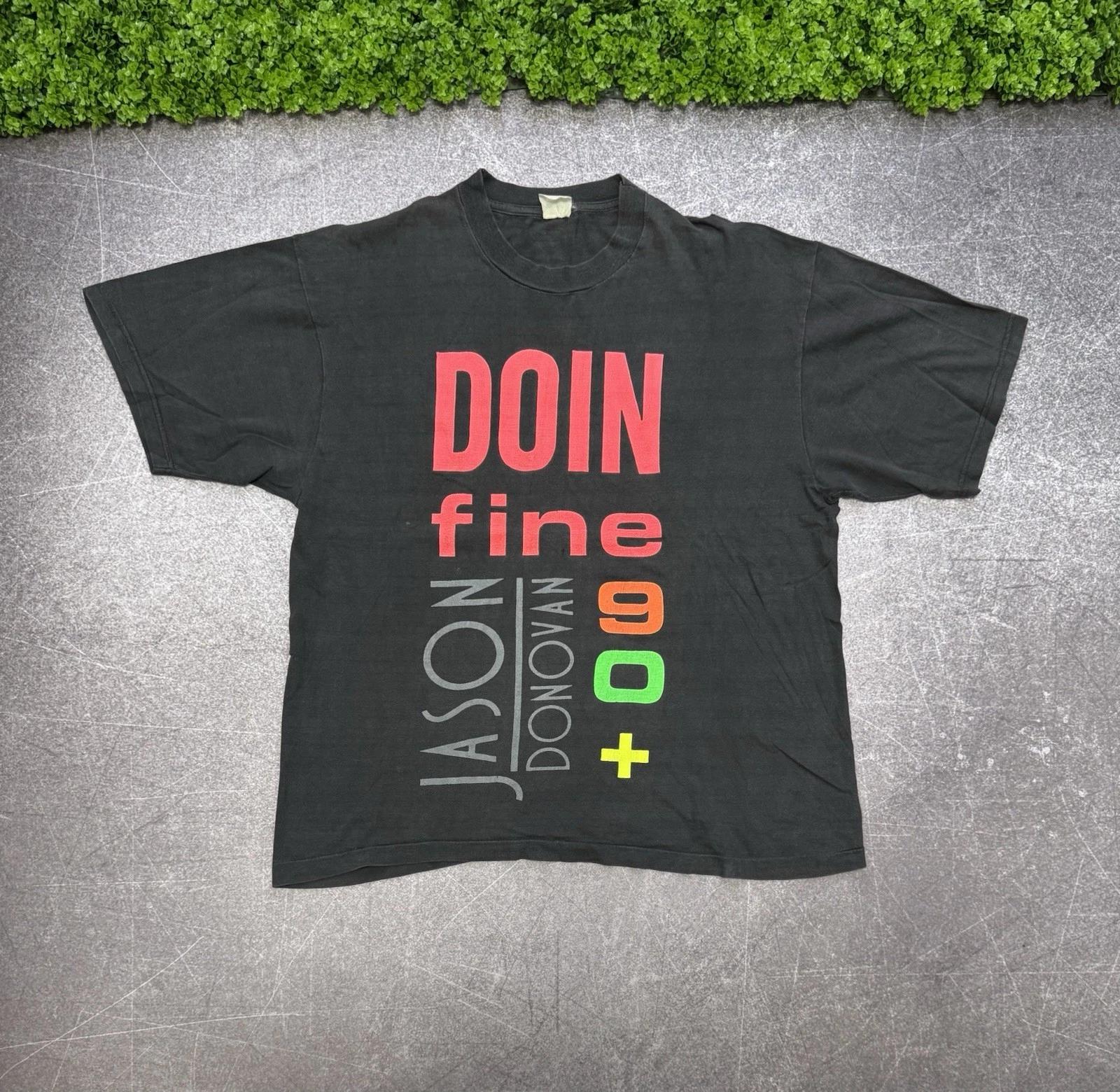 

Vintage 1990 Jason Donovan Doin Fine T Shirt Rock Band Australian 4XL