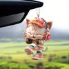 Cat Hanging Ornament Car Rearview Mirror Pendant with Lanyard Easy To Hang Animal-Shaped Christmas Tree