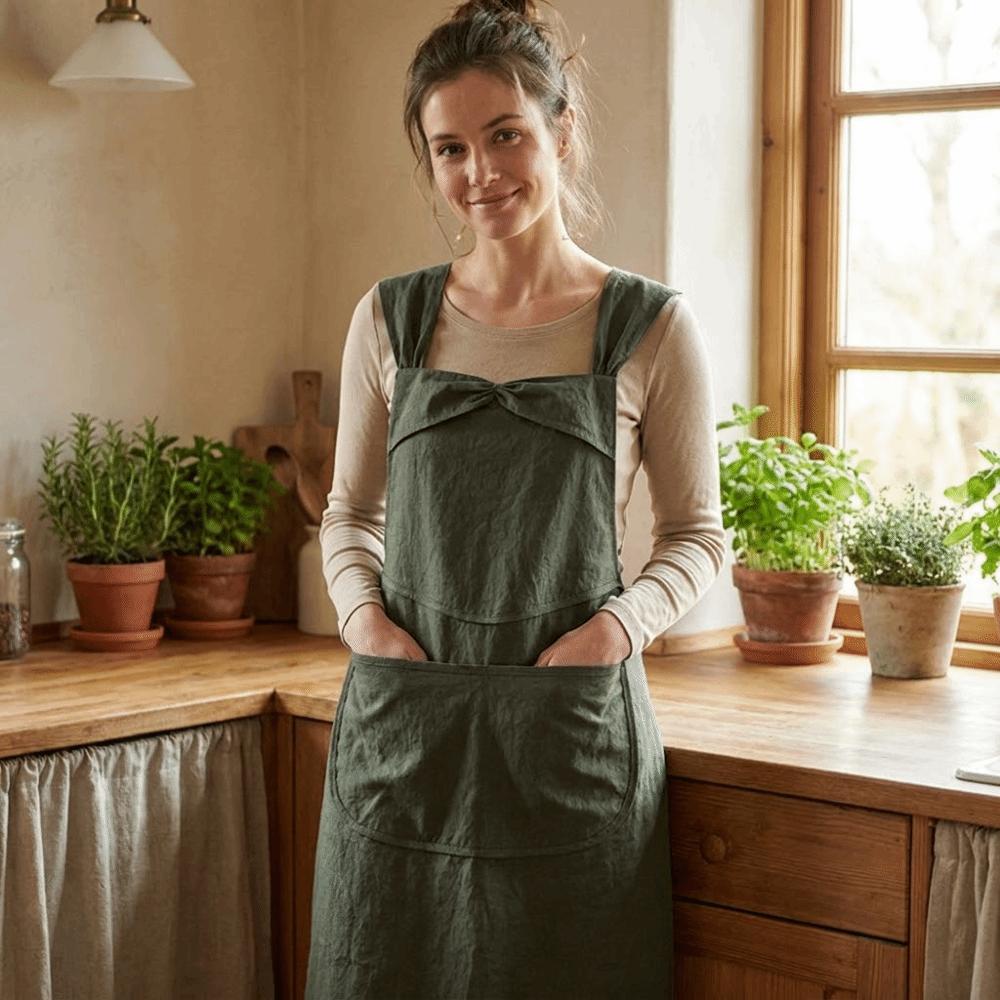 Stain-resistant Waterproof Apron Small Fresh Cooking Apron Workwear Cleaning Apron Cafe