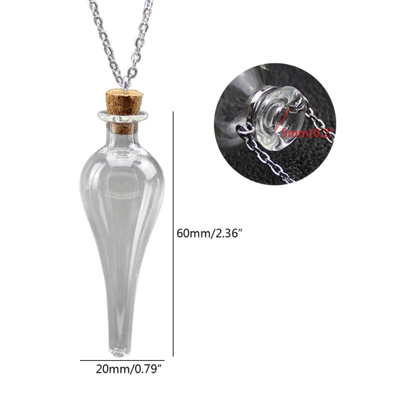 Collana con Bottiglia Magica Vintage Fai da Te Tappo Sughero Pozione Goccia d'Acqua Portafortuna Amuleto Catena per Maglione Gioielli alla Moda Regalo per Ragazze