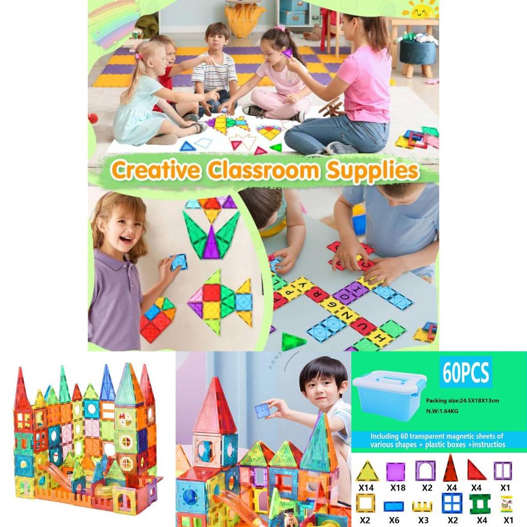 Magnetic Building Blocks Set For Kids With Large Particles Educational Construction Toy For Boys And Girls