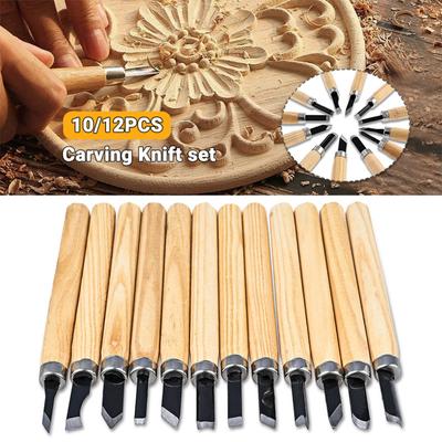 12-piece Student Woodworking Carving Knife Set Manual Woodcarving Knife