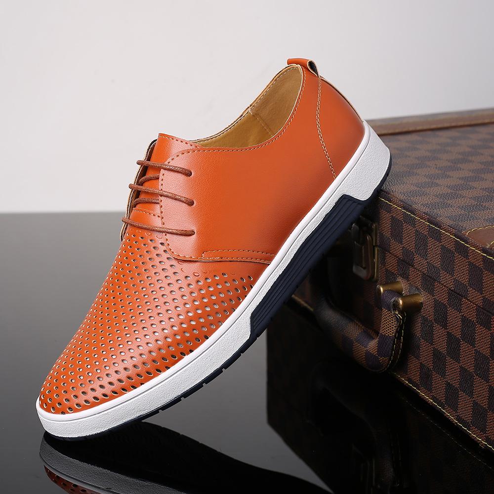 Men's Comfortable and Breathable Casual Board Shoes, Single Shoes, Leather Shoes