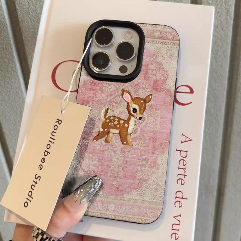 Vintage Deer Lichee Pattern Phone Case For iPhone 17 Air 16 e 15 14 13 12 11 Pro Max Plus SE Soft Shockproof Cover