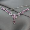 Meet Beauty, Heavy Industry Light Luxury Super Fairy Butterfly Full Diamond Necklace, Micro-Inlaid Diamond Luxury Argyle Pink Diamond Set Chain