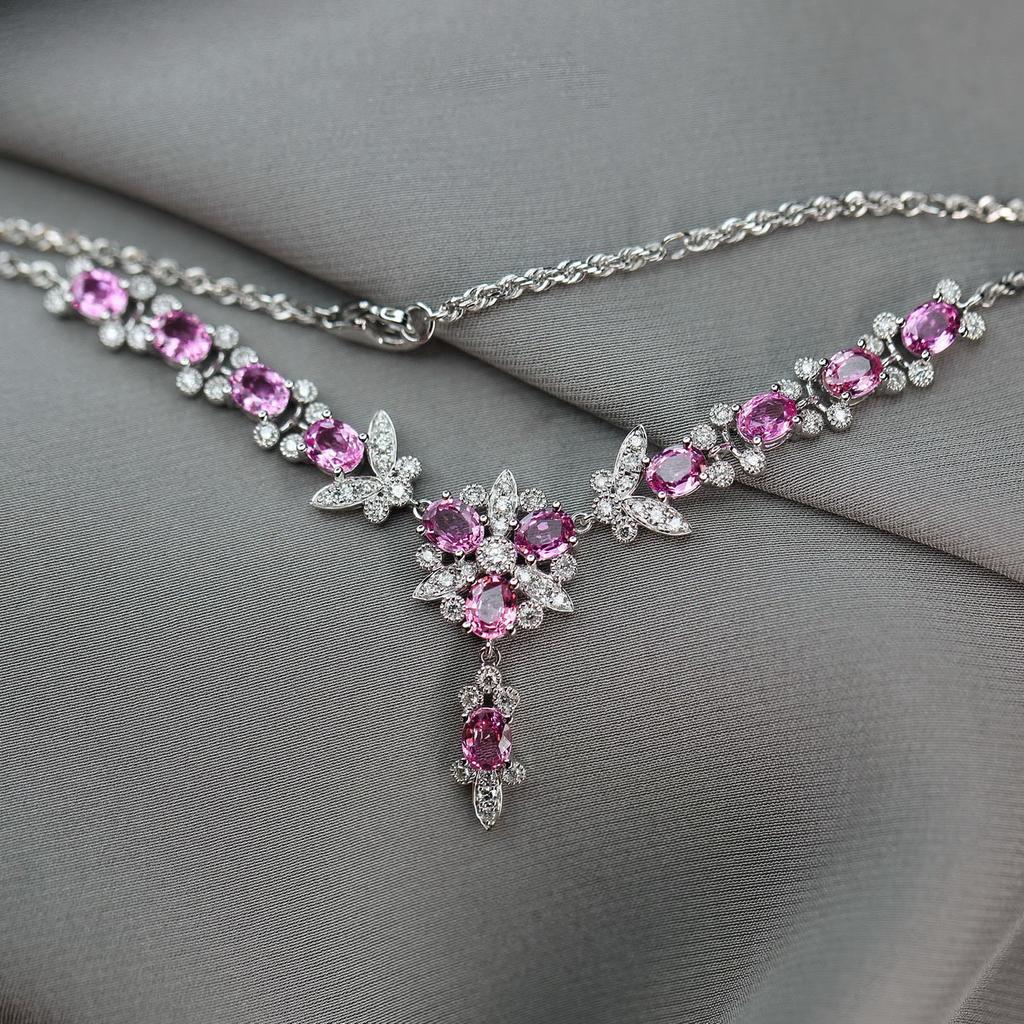 Meet Beauty, Heavy Industry Light Luxury Super Fairy Butterfly Full Diamond Necklace, Micro-Inlaid Diamond Luxury Argyle Pink Diamond Set Chain