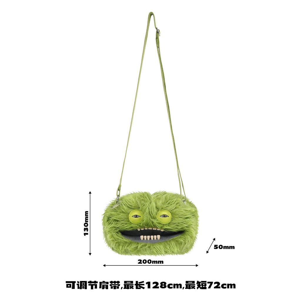 Ugly Cute Monster Plush Crossbody Bag With Teeth Animal Doll Shoulder Purse Small Wallet